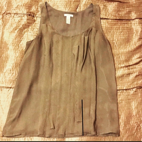 J Crew Silk Flutter Taupe Blouse, 4 - Picture 2 of 7